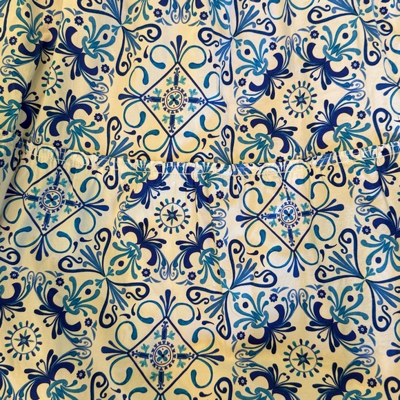 Hill House Blue Mosaic Poplin Nap Dress - Picture 2 of 4